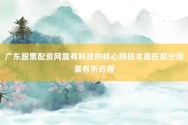 广东股票配资网震有科技的核心网技术虽在部分场景有所应用